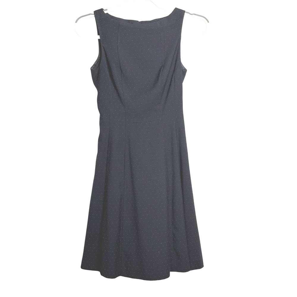 H&M Polka Dot Fit And Flare Sleeveless Navy Blue Dress 2